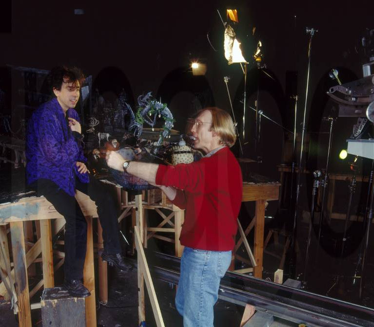 Nightmare before Christmas 3D Pictured TIM BURTON and Director HENRY SELICK on the set of NIGHTMARE BEFORE CHRISTMAS